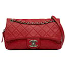 Red Chanel Medium calf leather Easy Flap Crossbody Bag