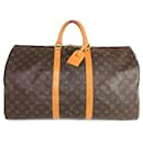 Brown Louis Vuitton Monogram Keepall 55 Travel bag