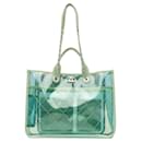 Green Chanel Medium PVC Lambskin Coco Splash Shopping Tote Satchel