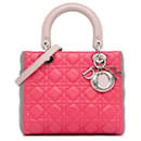 Sac à main Dior Medium Tricolor en cuir d'agneau Cannage Lady Dior rose