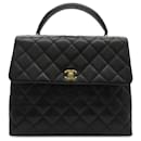 Schwarze Chanel Caviar Kelly-Tasche mit Henkel