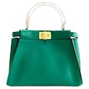 Green Fendi Mini Peekaboo Iconic Satchel