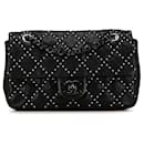 Black Chanel Washed Lambskin Studded Metal Beauty Flap Shoulder Bag