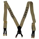 Chanelz vintage rare 1990 logo-print suspender beige