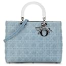 Dior Blue Large Denim Cannage Lady Dior