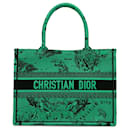 Dior Green Medium Embroidered Canvas Book Tote