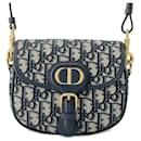 Borsa a tracolla Bobby piccola in tela obliqua blu Dior