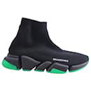 Velocidad de Balenciaga 2.0 Zapatillas Deportivas con Suela Transparente en Poliester Negro