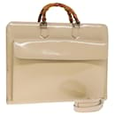 GUCCI Bamboo Handtasche Lackleder 2Weg Beige Auth 75606 - Gucci