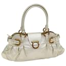 Salvatore Ferragamo Bolso de mano Gancini Cuero Oro Auth 76148