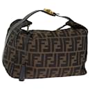 Bolsa cosmética FENDI Zucca Canvas Vanity Marrom Preto Auth 74573 - Fendi