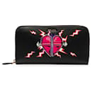 Black Prada x Universal Studios Saffiano Frakenstien Heart Long Wallet