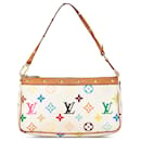 Borsa a tracolla Louis Vuitton Monogram multicolore Pochette Accessori bianca