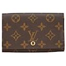 Carteira bifold Monogram Louis Vuitton M61730 em couro PVC marrom em muito bom estado