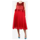 Red sleeveless tulle midi dress - size S - Autre Marque