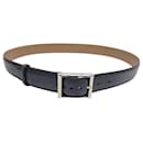 BERLUTI CLASSIC BELT 35mm 12/10 95 NAVY BLUE PATINA LEATHER BELT - Berluti