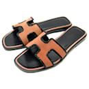 HERMES ORAN SCHUHE 201000Z-SANDALEN 35 ORANGES WILDLEDER UND SVAROWSKI-KRISTALLE - Hermès