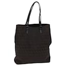 FENDI Zucchino Canvas Einkaufstasche Braun Schwarz Auth 76132 - Fendi