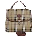 Burberrys Nova Check Hand Bag PVC Leather 2way Beige Auth 76101 - Autre Marque