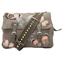 Olive & Multicolor Valentino Butterfly Embroidered Messenger Bag