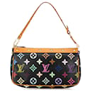 Bolsa de ombro preta Louis Vuitton Monogram Multicolore Pochette Accessoires