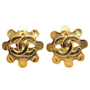 Gold Chanel Gold Plated CC Clip on Earrings