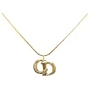 Collier pendentif logo CD plaqué or Dior