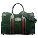 Green Gucci Suede Neo Vintage Web Travel Bag