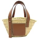 Loewe Brown Small Raffia Basket Tote