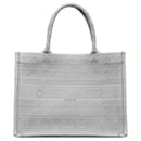 Dior Gray Medium Cannage Embroidered Book Tote