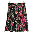 Dolce & Gabbana pleated rose print skirt