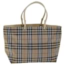 BURBERRY Nova Check Bolso de mano Nylon Beige Auth yk12778 - Burberry