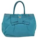 PRADA Borsa a mano Nylon Blu Turchese Auth 76968 - Prada