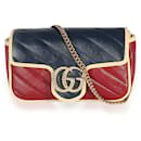 Gucci Tricolor Azalea cuir de veau Diagonal Super Mini Torchon GG Marmont