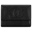 Black Chanel CC Caviar Trifold Wallet