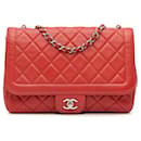 Red Chanel Large Lambskin Coco Rider Flap Shoulder Bag