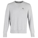 Burberry Crew Neck Long Sleeve Sweatshirt in Grey Cotton