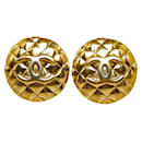 Chanel Vintage Coco Mark Earrings Gold Plated in Very Good Condition