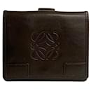 Loewe Leather Bifold Compact Wallet Portefeuille court en cuir en bon état