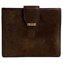 Loewe Suede Bifold Wallet Suede Short Wallet in Very Good Condition