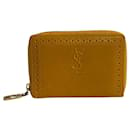 Yves Saint Laurent Leather Zip Wallet Leather Coin Case in Good condition
