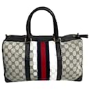 Gucci GG Supreme Boston Bag Canvas Handbag in Good condition