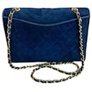 Chanel Quilted Suede Full Flap Crossbody Bag Suede Crossbody Bag in Very Good Condition