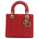 Dior Red Small Lambskin Cannage My ABCDior Lady Dior