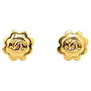 Boucles d'oreilles vintage Chanel Coco Mark motif floral en très bon état