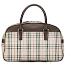 Burberry Canvas Leather Nova Check Logo Tote Bag in Very Good Condition