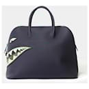 HERMES Bolide Bag in Navy Blue Leather - 101971 - Hermès
