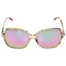 Gucci Clear/Multicolor Mirror Square Sunglasses