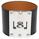 Hermes Black/Brown Box Kelly Dog Bracelet L/T4 - Hermès