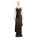 Fayçal Amor 2000s Brown Silky Dress - Autre Marque